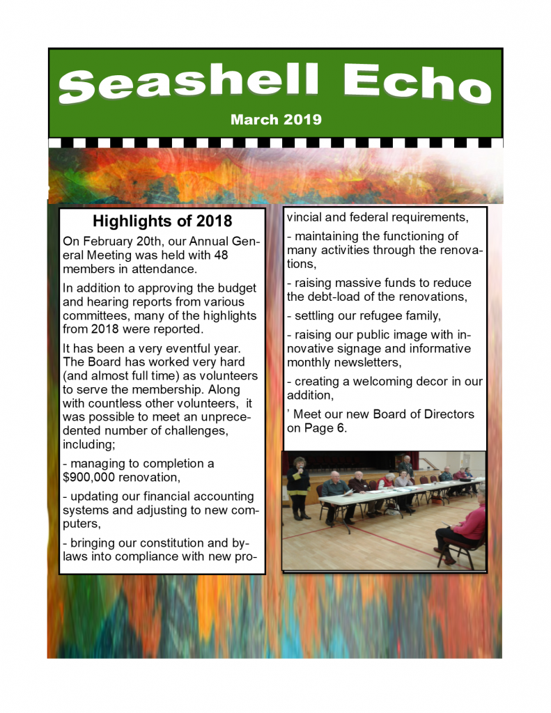 Seashell Echo March 2019 - click to download